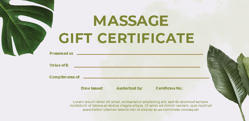 Massage Spa Gift Card