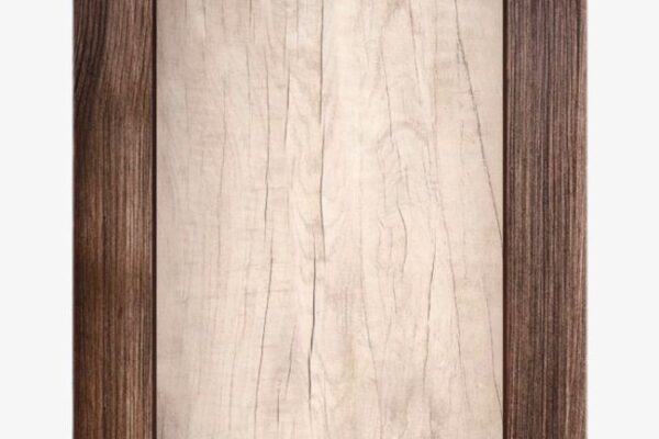 Rustic wooden picture frame with rope accents on each corner, featuring a weathered wood background.